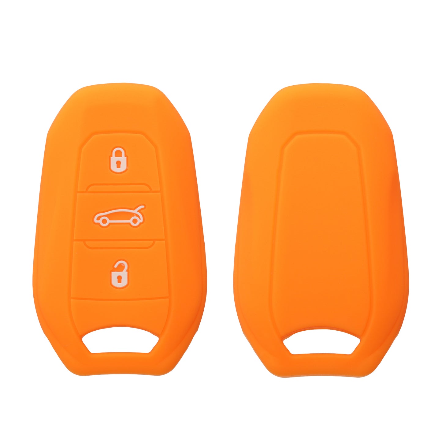 kwmobile Autoschlüssel Silikon Hülle kompatibel mit Peugeot Citroen 3-Tasten Smartkey Autoschlüssel (nur Keyless Go) - Schlüsselhülle in Fruity Orange Fruity Orange  