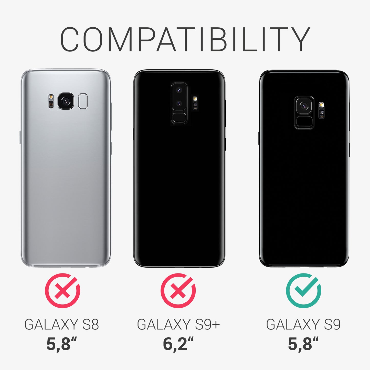 kwmobile Handyhülle für Samsung Galaxy S9 Hülle - Case Silikon - Kabelloses Laden - Schutzhülle Cover