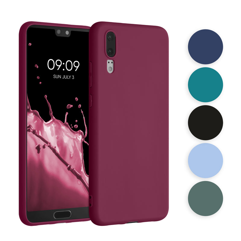 kwmobile Hülle kompatibel mit Huawei P20 Hülle - weiches TPU Silikon Case - Cover geeignet für kabelloses Laden - Antique Stone Antique Stone  