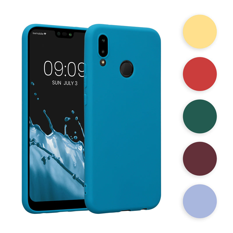 kwmobile Hülle kompatibel mit Huawei P20 Lite Hülle - weiches TPU Silikon Case - Cover geeignet für kabelloses Laden - Dark Rose Dark Rose  