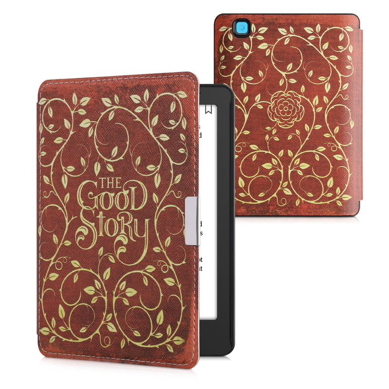 kwmobile Schutzhülle für Kobo Aura Edition 2 Hülle - eReader Flip Case mit Auto Sleep Funktion - Galaxie Baum Wiese