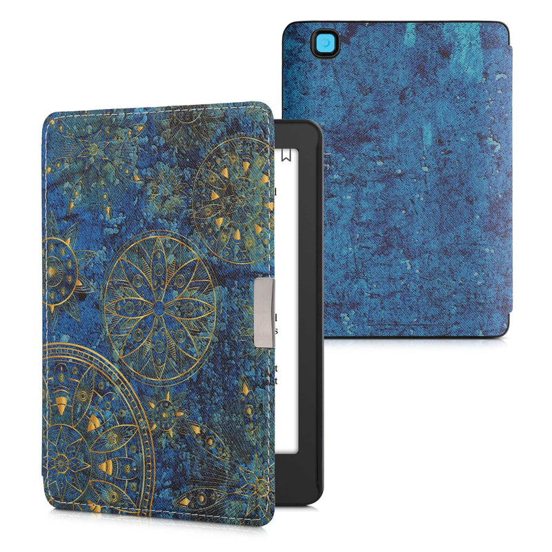kwmobile Schutzhülle für Kobo Aura Edition 2 Hülle - eReader Flip Case mit Auto Sleep Funktion - Galaxie Baum Wiese