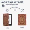 kwmobile Schutzhülle für Kobo Aura Edition 2 Hülle - eReader Flip Case mit Auto Sleep Funktion - Galaxie Baum Wiese