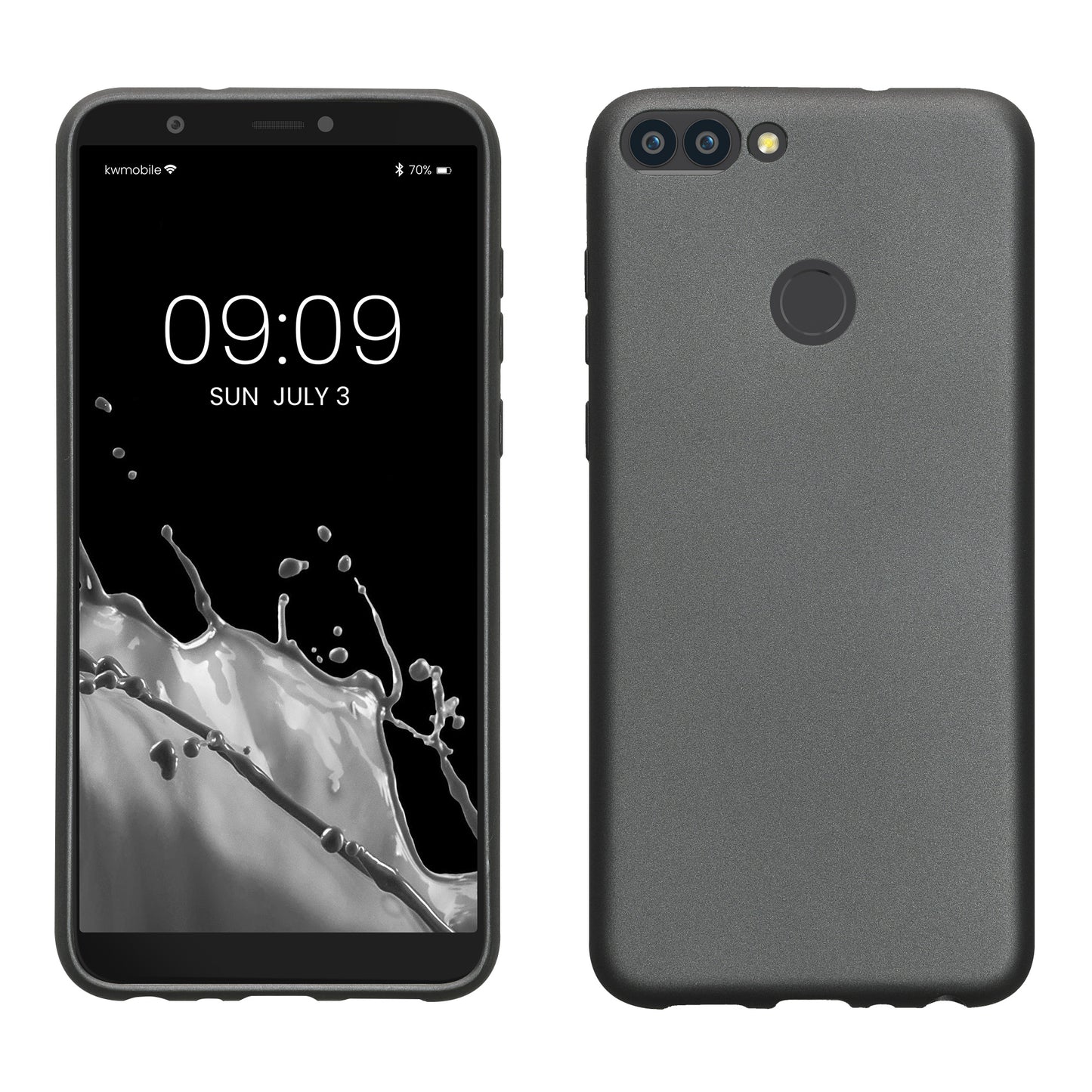 kwmobile Handyhülle für Huawei Enjoy 7S / P Smart (2017) Hülle - Silikon Case metallisch schimmernd - Schutzhülle Cover