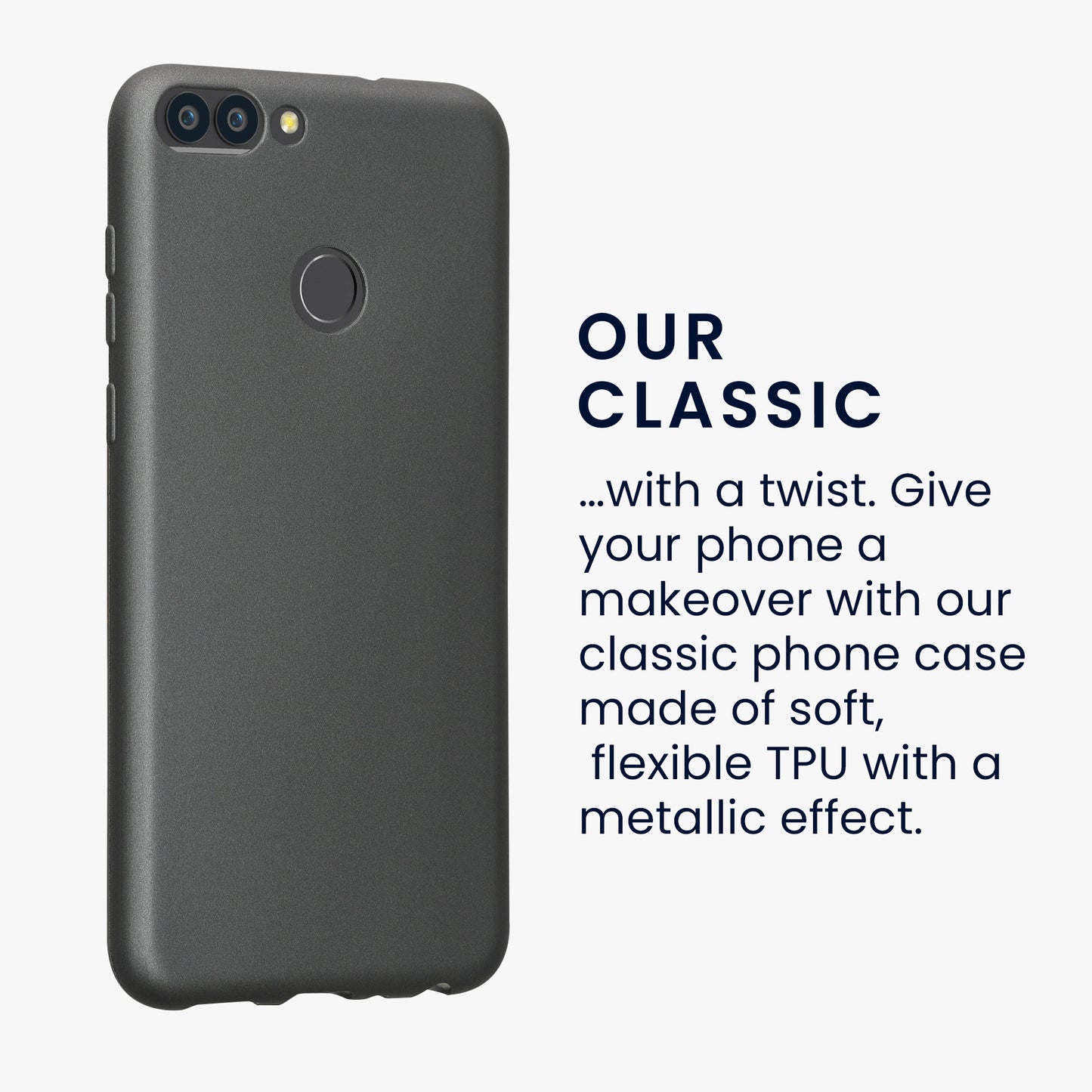 kwmobile Handyhülle für Huawei Enjoy 7S / P Smart (2017) Hülle - Silikon Case metallisch schimmernd - Schutzhülle Cover