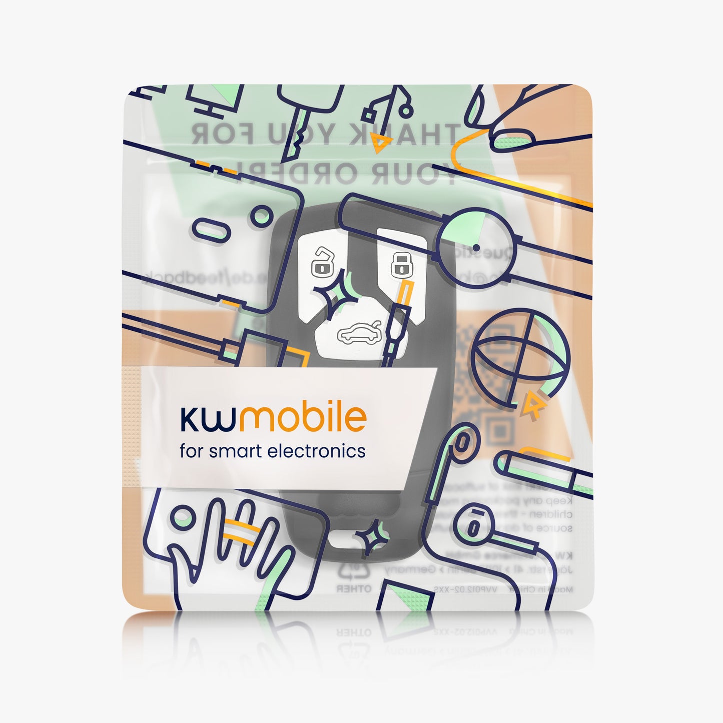 kwmobile Autoschlüssel Hülle kompatibel mit Audi 3-Tasten Smartkey Autoschlüssel (nur Keyless Go)