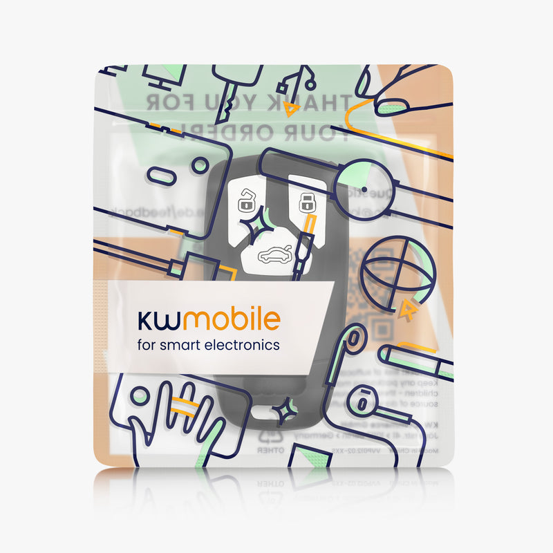 kwmobile Autoschlüssel Hülle kompatibel mit Audi 3-Tasten Smartkey Autoschlüssel (nur Keyless Go)
