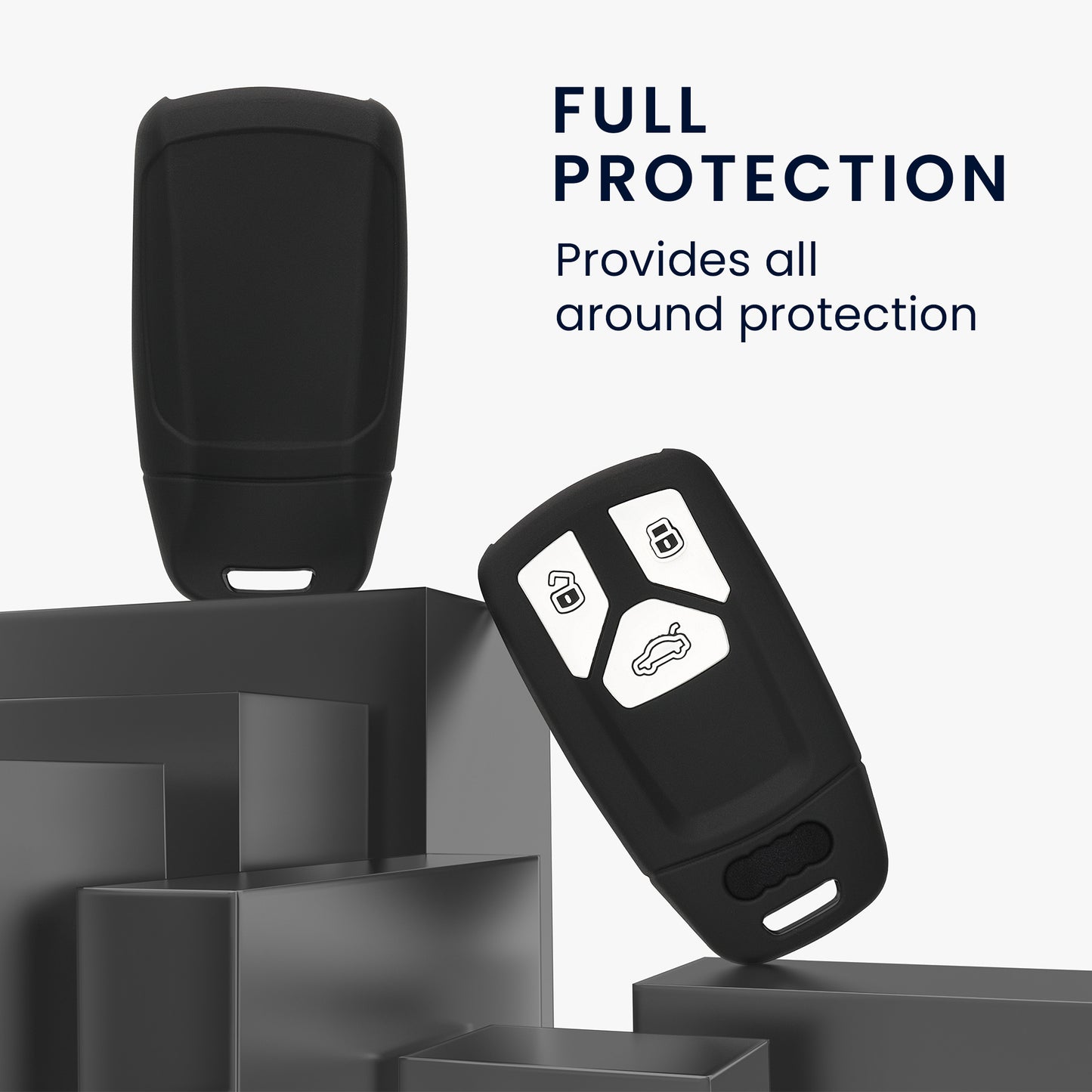 kwmobile Autoschlüssel Hülle kompatibel mit Audi 3-Tasten Smartkey Autoschlüssel (nur Keyless Go)