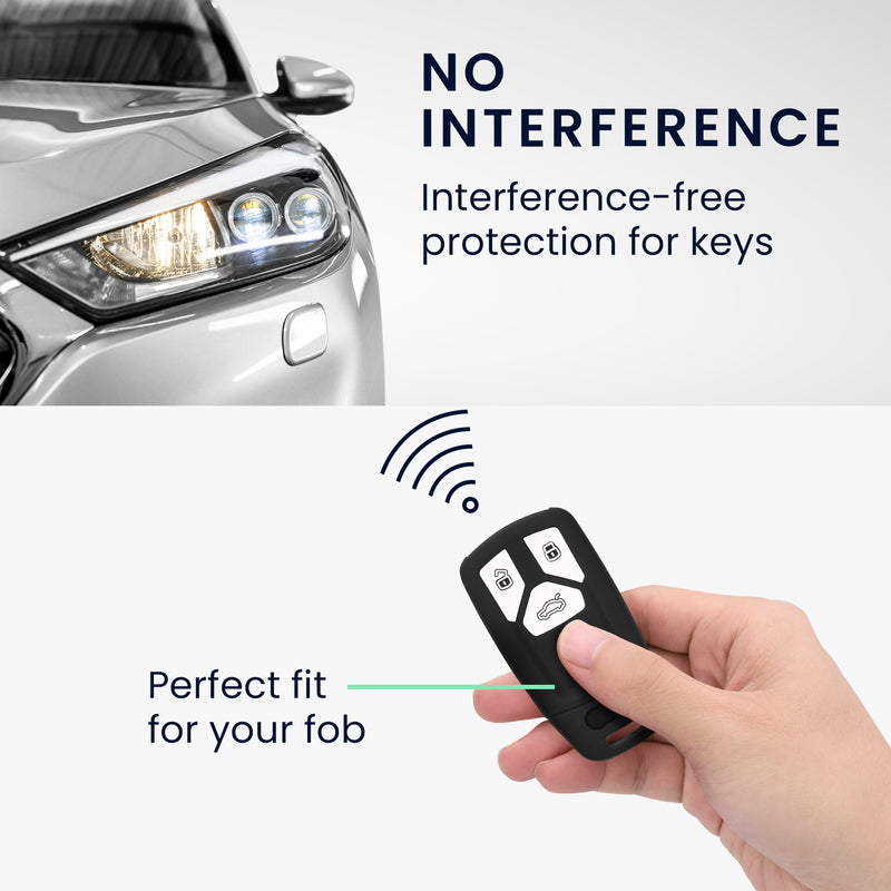 kwmobile Autoschlüssel Hülle kompatibel mit Audi 3-Tasten Smartkey Autoschlüssel (nur Keyless Go)