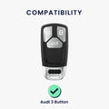 kwmobile Autoschlüssel Hülle kompatibel mit Audi 3-Tasten Smartkey Autoschlüssel (nur Keyless Go)