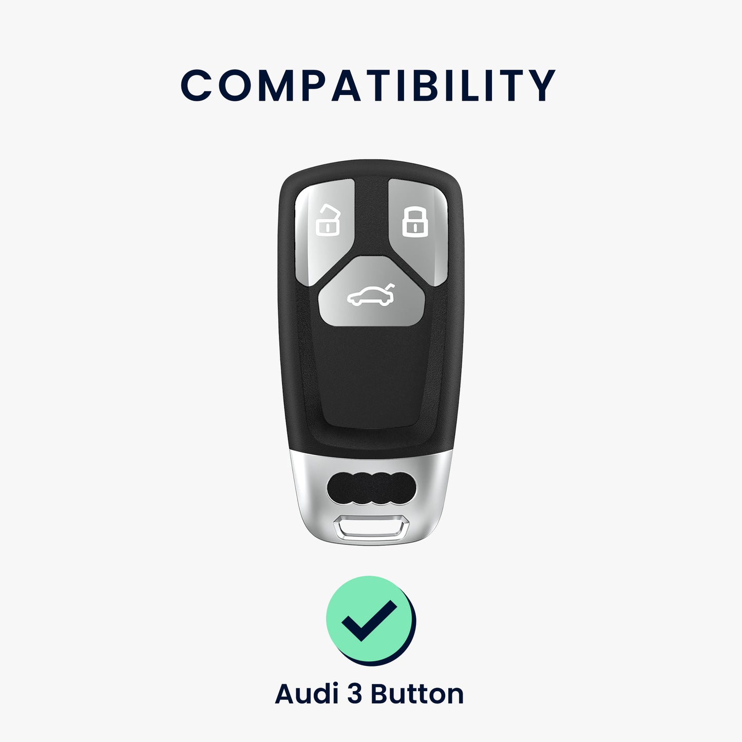 kwmobile Autoschlüssel Hülle kompatibel mit Audi 3-Tasten Smartkey Autoschlüssel (nur Keyless Go)