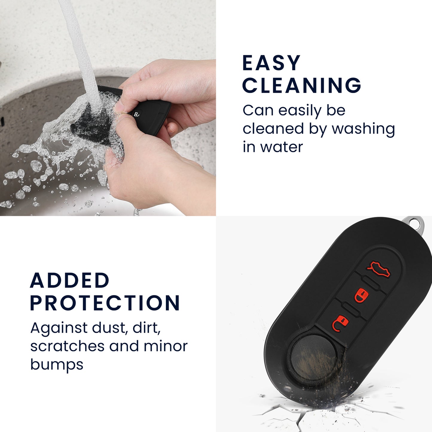 kwmobile Autoschlüssel Hülle kompatibel mit Fiat Lancia 3-Tasten Klapp Autoschlüssel Hülle - Schlüsselhülle