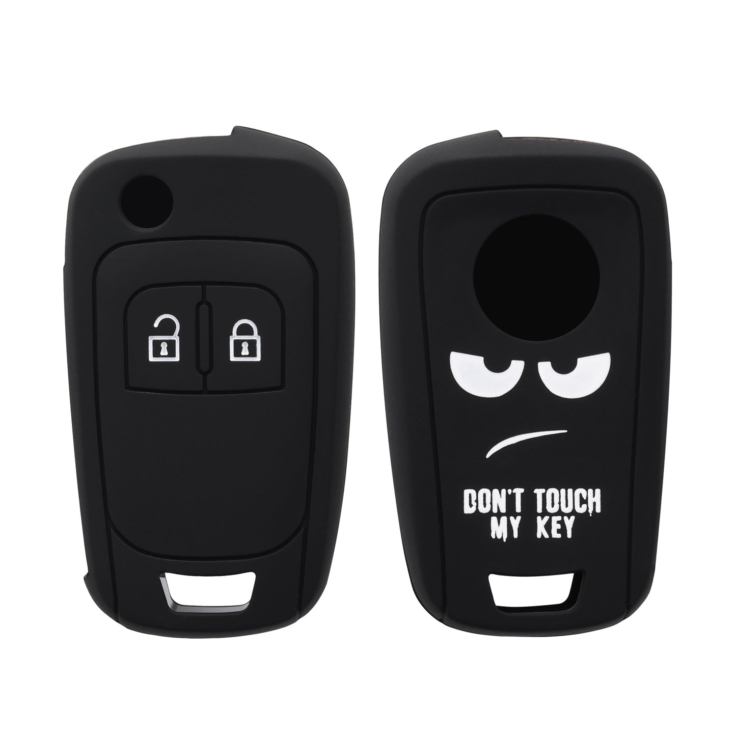 kwmobile Autoschlüssel Hülle kompatibel mit Opel Chevrolet 2-Tasten Klapp Autoschlüssel Hülle - Schlüsselhülle Don't touch my Key