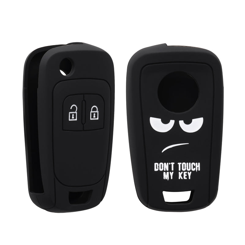 kwmobile Autoschlüssel Hülle kompatibel mit Opel Chevrolet 2-Tasten Klapp Autoschlüssel Hülle - Schlüsselhülle Don't touch my Key