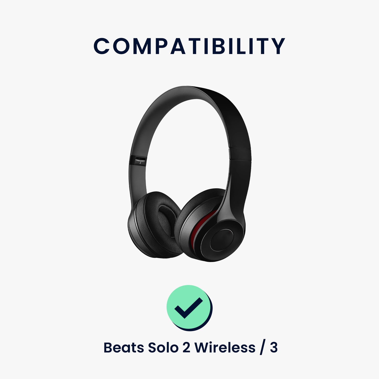 kwmobile Ohr Polster für Beats Solo 2 Wireless / Solo 3 Wireless Ohrpolster Ersatz Kopfhörer Ersatzteile Over Ear Headphones