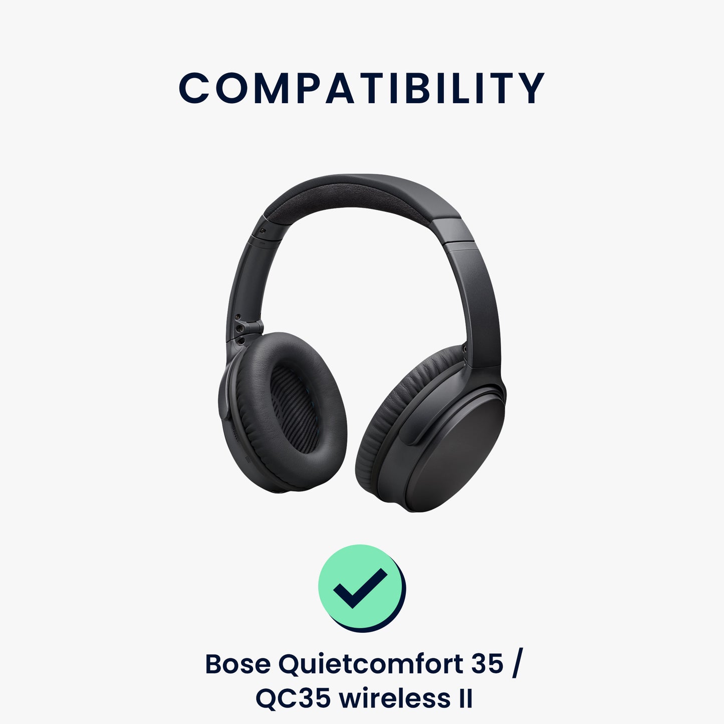 kwmobile Ohr Polster für Bose Quietcomfort 35 35II 25 15 / QC35 QC35II QC25 QC15 Ohrpolster Ersatz Ohrpolster Kopfhörer Ersatzteile Kopfhörer Ersatzpolster für Over Ear Headphones