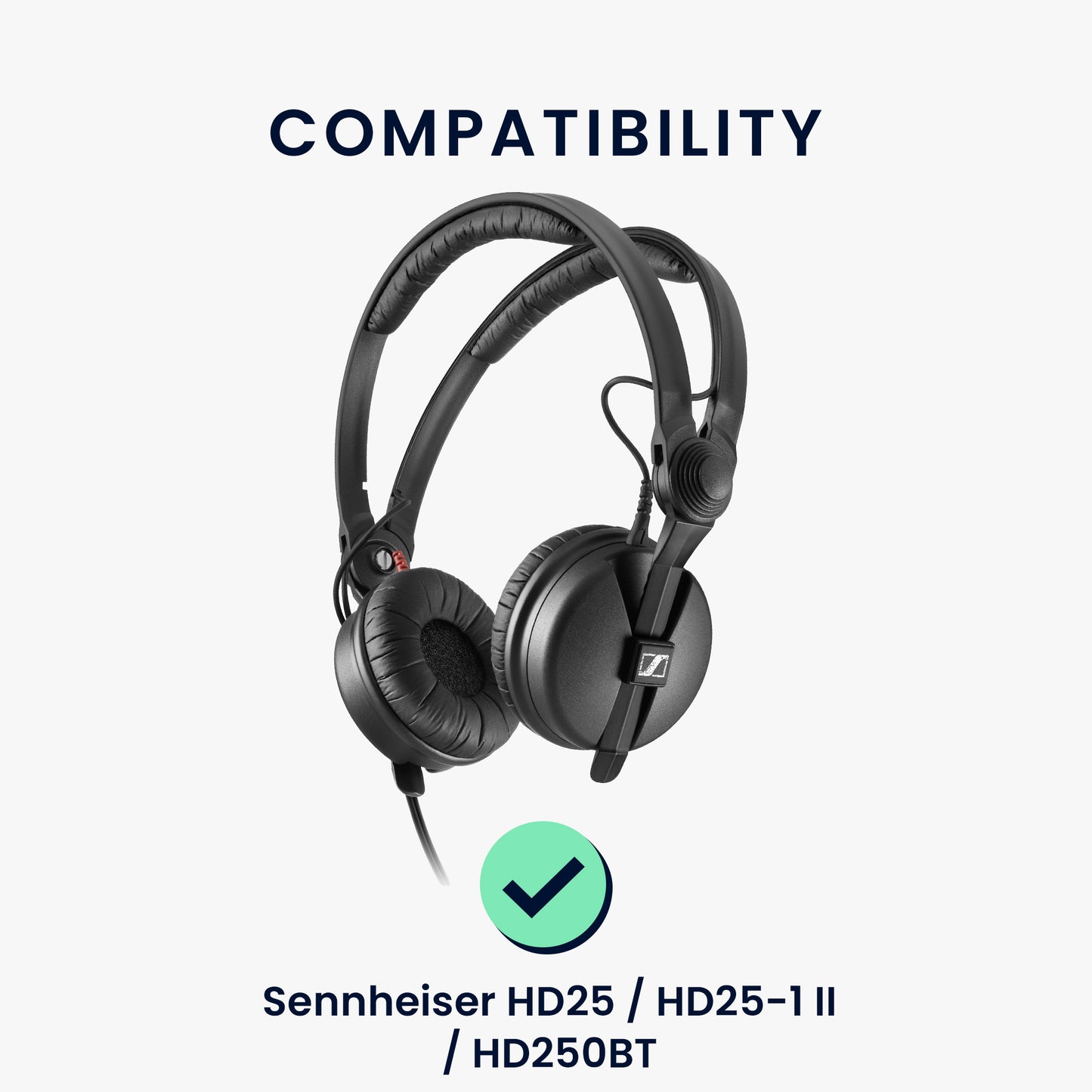 kwmobile Ohr Polster für Sennheiser HD25 / HD25-1 II / HD250BT - Ersatz Ohrpolster - Kopfhörer Ersatzteile - Kopfhörer Ersatzpolster für Over Ear Headphones