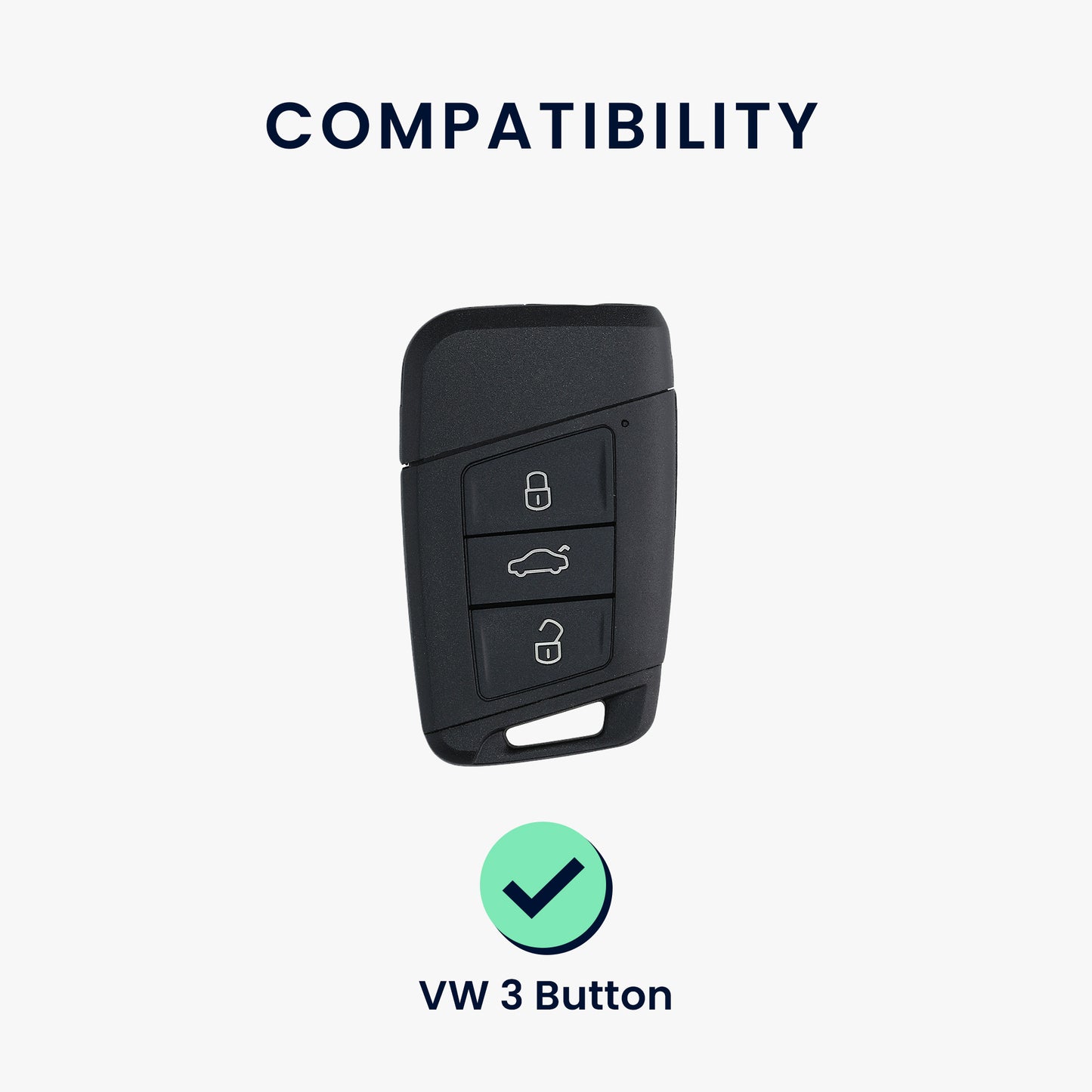 kwmobile Autoschlüssel Hülle kompatibel mit VW 3-Tasten Autoschlüssel (nur Keyless Go)
