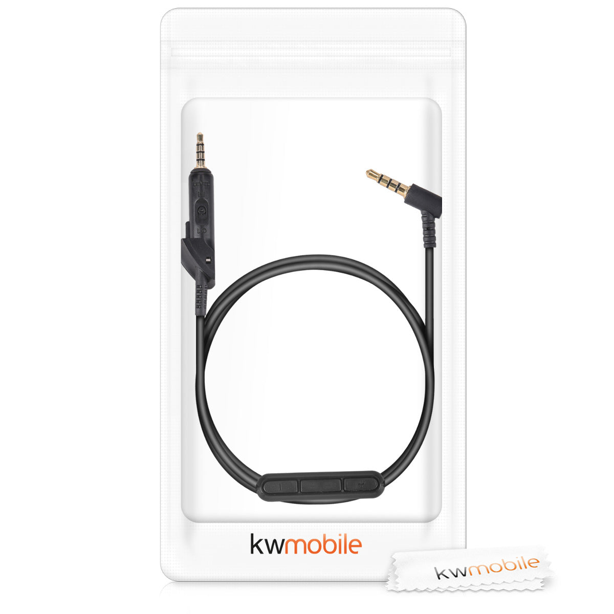 kwmobile Kopfhörerkabel für Bose QuietComfort 15 - Ersatz Kabel 150 cm Mikrofon Lautstärkeregler - 3.5mm Klinke