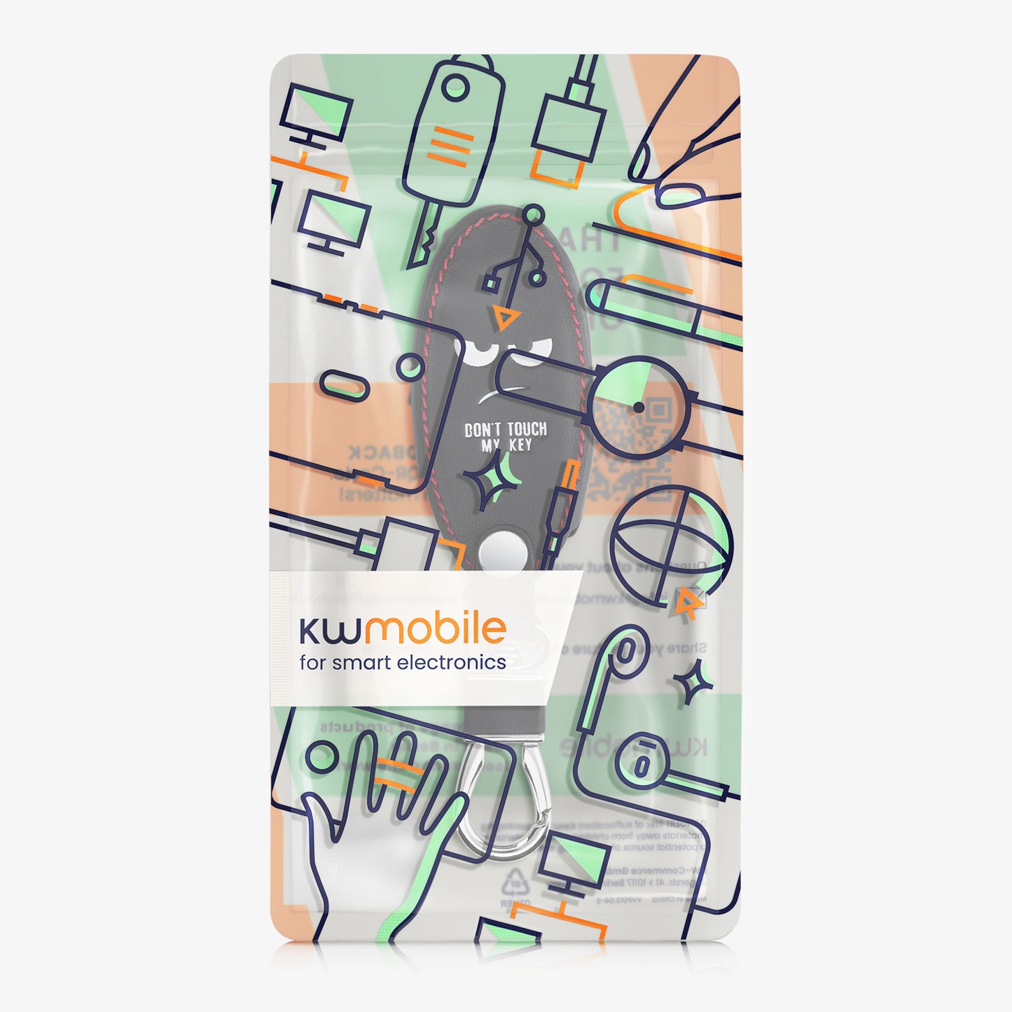 kwmobile Autoschlüssel Hülle kompatibel mit Nissan 3-Tasten Autoschlüssel Kunstleder Schutzhülle Schlüsselhülle Don't touch my Key