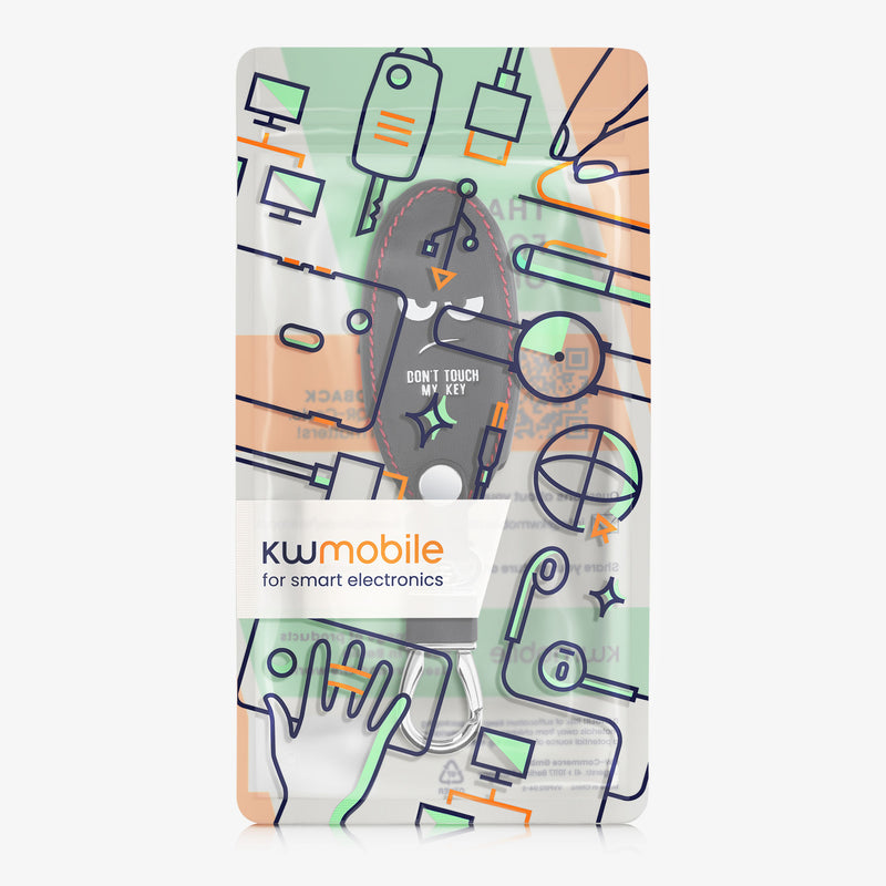 kwmobile Autoschlüssel Hülle kompatibel mit Nissan 3-Tasten Autoschlüssel Kunstleder Schutzhülle Schlüsselhülle Don't touch my Key