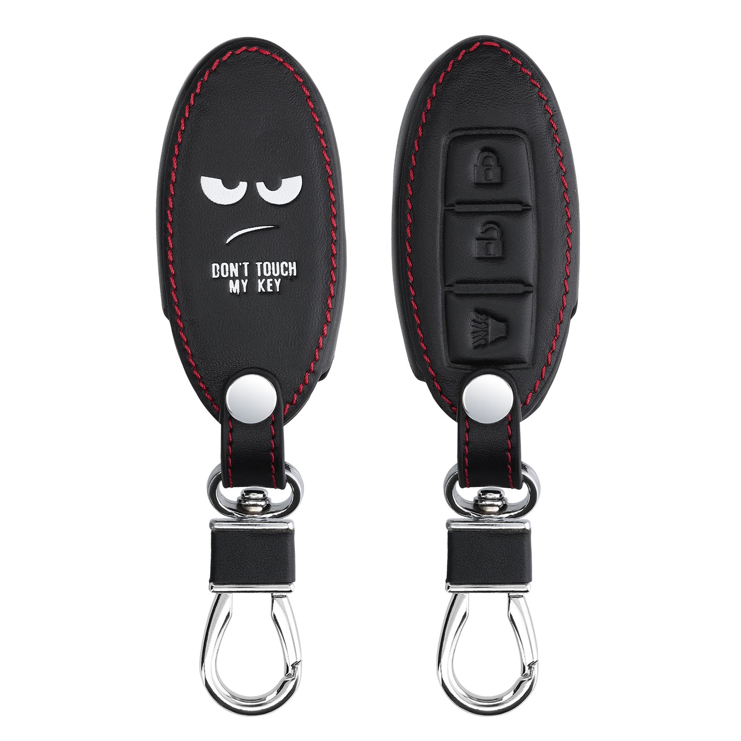 kwmobile Autoschlüssel Hülle kompatibel mit Nissan 3-Tasten Autoschlüssel Kunstleder Schutzhülle Schlüsselhülle Don't touch my Key