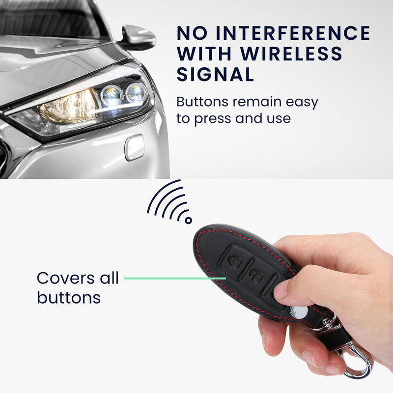 kwmobile Autoschlüssel Hülle kompatibel mit Nissan 3-Tasten Autoschlüssel Kunstleder Schutzhülle Schlüsselhülle Don't touch my Key