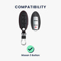 kwmobile Autoschlüssel Hülle kompatibel mit Nissan 3-Tasten Autoschlüssel Kunstleder Schutzhülle Schlüsselhülle Don't touch my Key