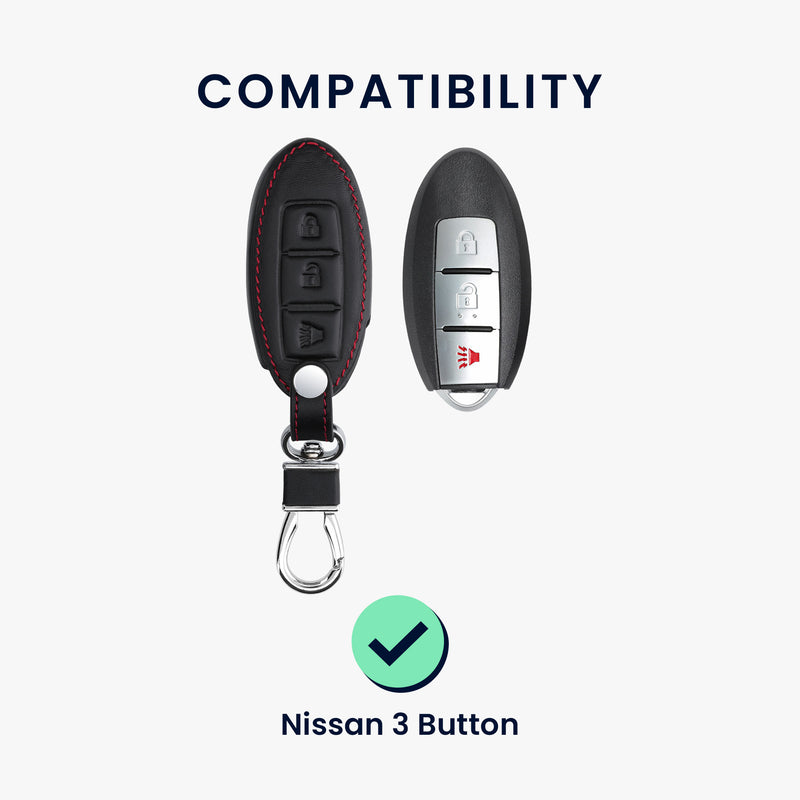 kwmobile Autoschlüssel Hülle kompatibel mit Nissan 3-Tasten Autoschlüssel Kunstleder Schutzhülle Schlüsselhülle Don't touch my Key