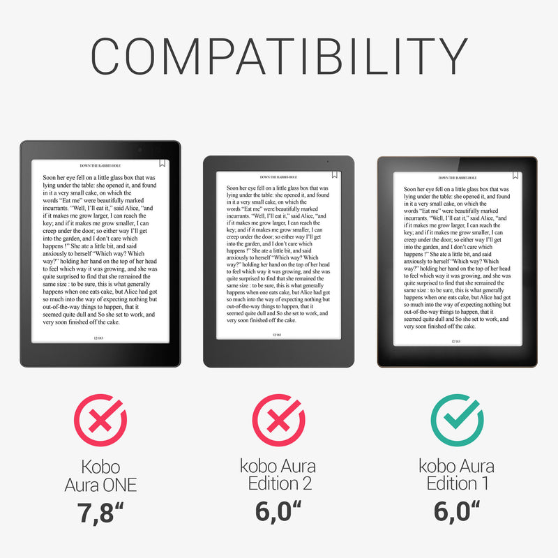 kwmobile Hülle kompatibel mit Kobo Aura Edition 1 eReader Schutzhülle Cover Case
