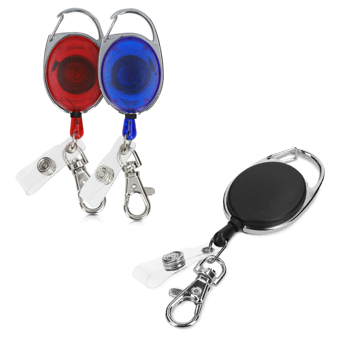kwmobile Schlüssel Jojo mit Ausweis Clip - Schlüsselanhänger ausziehbar - Kartenhalter Karabiner Anhänger - Schlüsselband mit Karten Halter - Violett Violett  