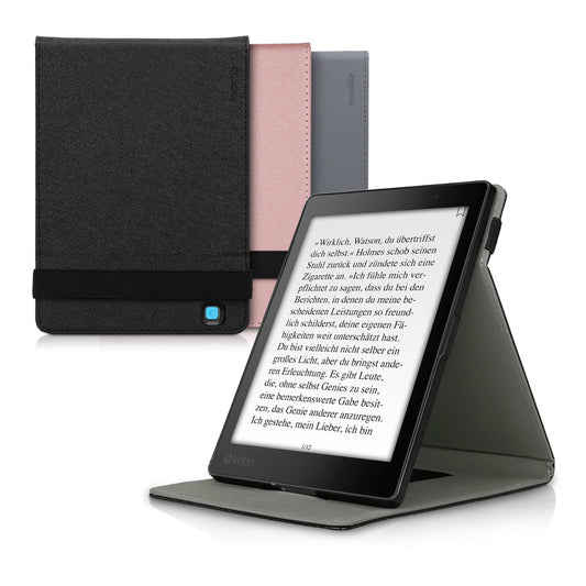 kwmobile Schutzhülle kompatibel mit Kobo Aura ONE - Hülle e-Reader mit Schlaufe Ständer - - Rosegold Rosegold  