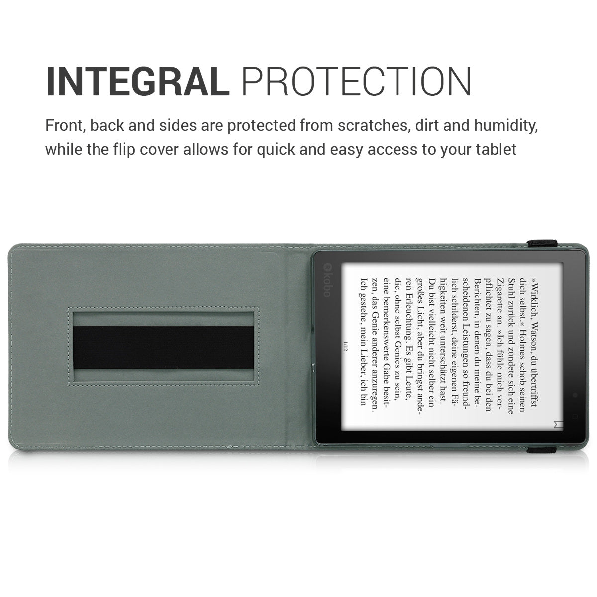 kwmobile Schutzhülle kompatibel mit Kobo Aura ONE e-Reader mit Schlaufe Ständer