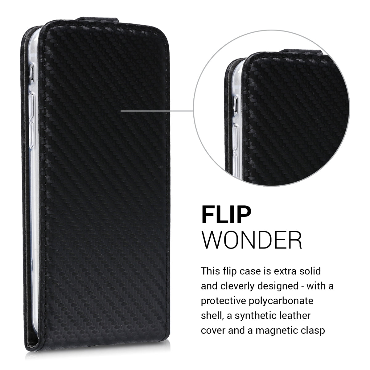 kwmobile Hülle kompatibel mit Apple iPhone SE (2022) / iPhone SE (2020) / iPhone 8 / iPhone 7 - Handy Case Handyhülle - Flip Schutzhülle