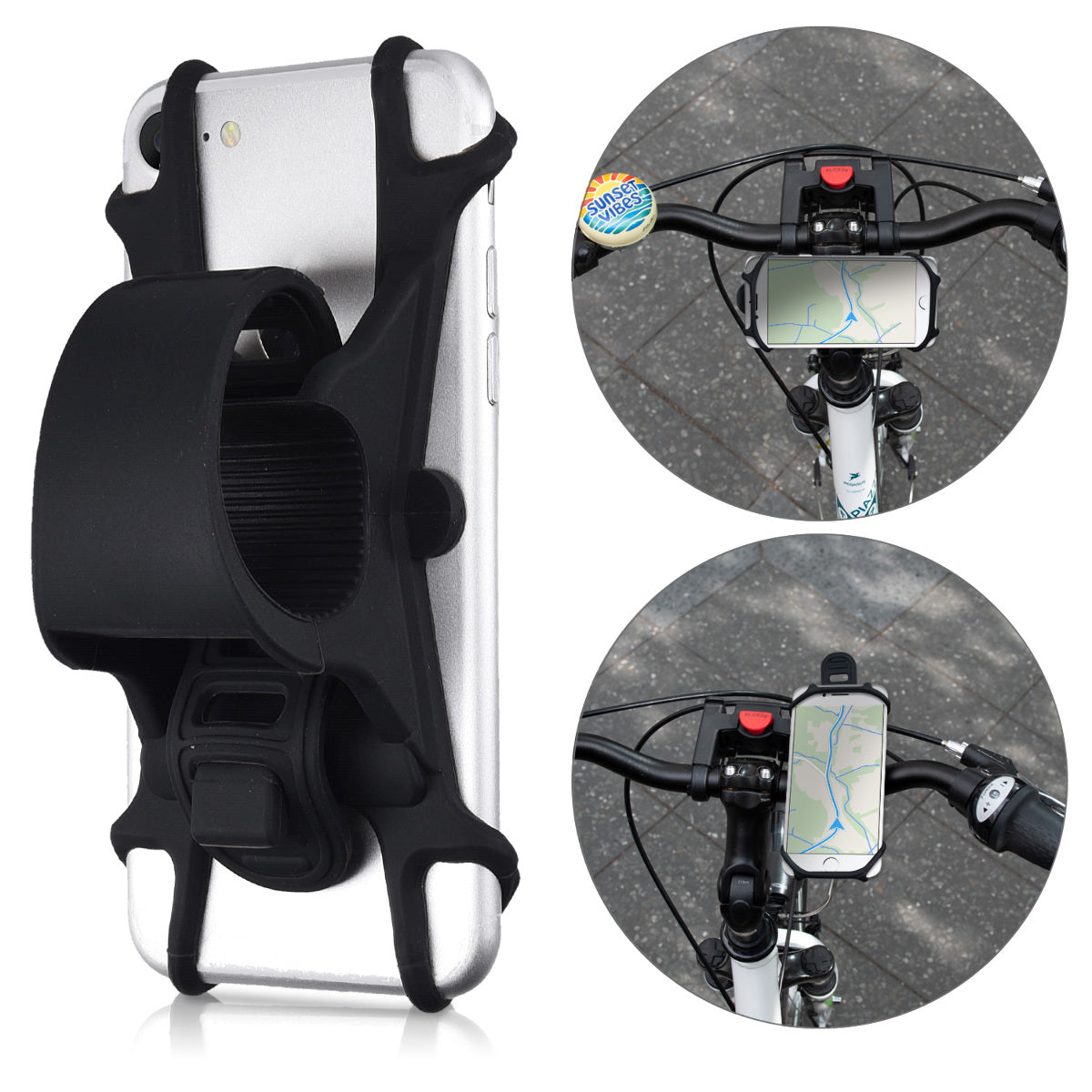 kwmobile Handy Fahrrad Halterung Universal Halterung Fahrradhalterung Handyhalterung für alle Fahrradlenker
