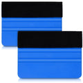 kwmobile Folienrakel Set mit Filzkante - 2x Folien Rakel für z. B. Tönungsfolie Fensterfolie Wandtattoo Fliesen Aufkleber - Folierungswerkzeug Blau Blau  