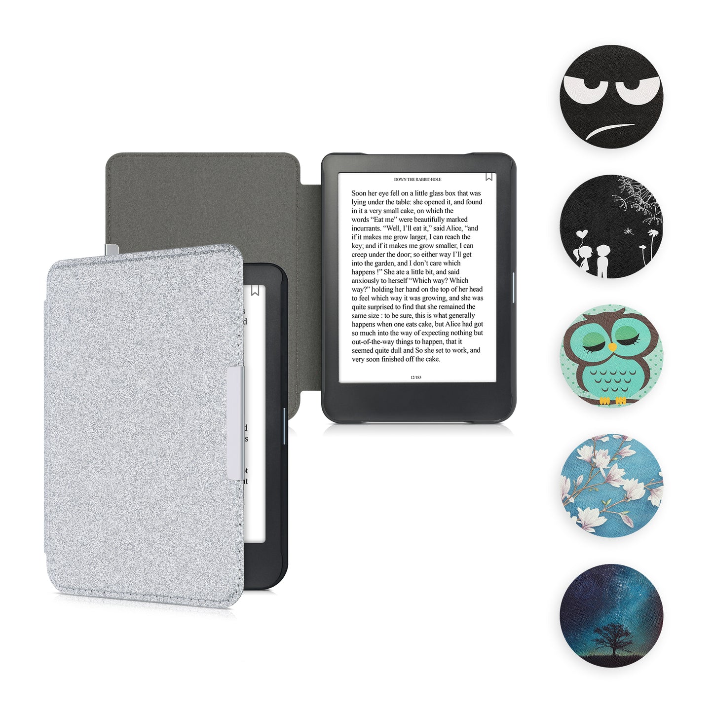 kwmobile Klapphülle kompatibel mit Kobo Clara HD Hülle - eReader Case - Katzen Orange Schwarz Weiß Orange  [dsg68]