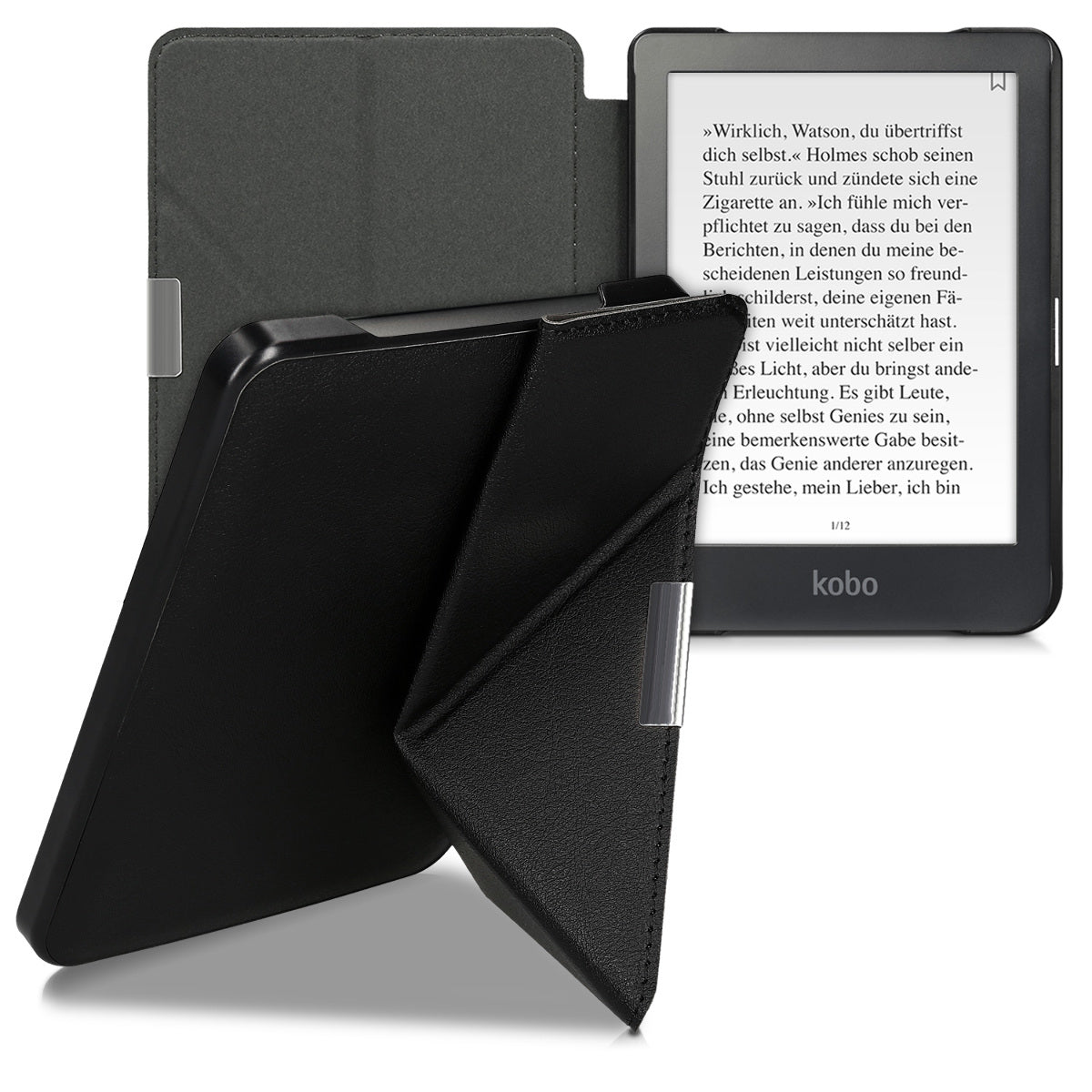 kwmobile Schutzhülle für Kobo Clara HD Hülle Case eReader Klapphülle mit Auto Sleep Funktion Cover mit Ständer