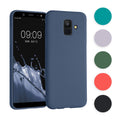kwmobile Hülle kompatibel mit Samsung Galaxy A6 (2018) Hülle - weiches TPU Silikon Case - Cover geeignet für kabelloses Laden - Petrol matt Petrol matt  