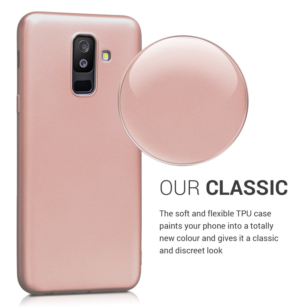 kwmobile Handyhülle für Samsung Galaxy A6+/A6 Plus (2018) Hülle - Silikon Case metallisch schimmernd - Schutzhülle Cover