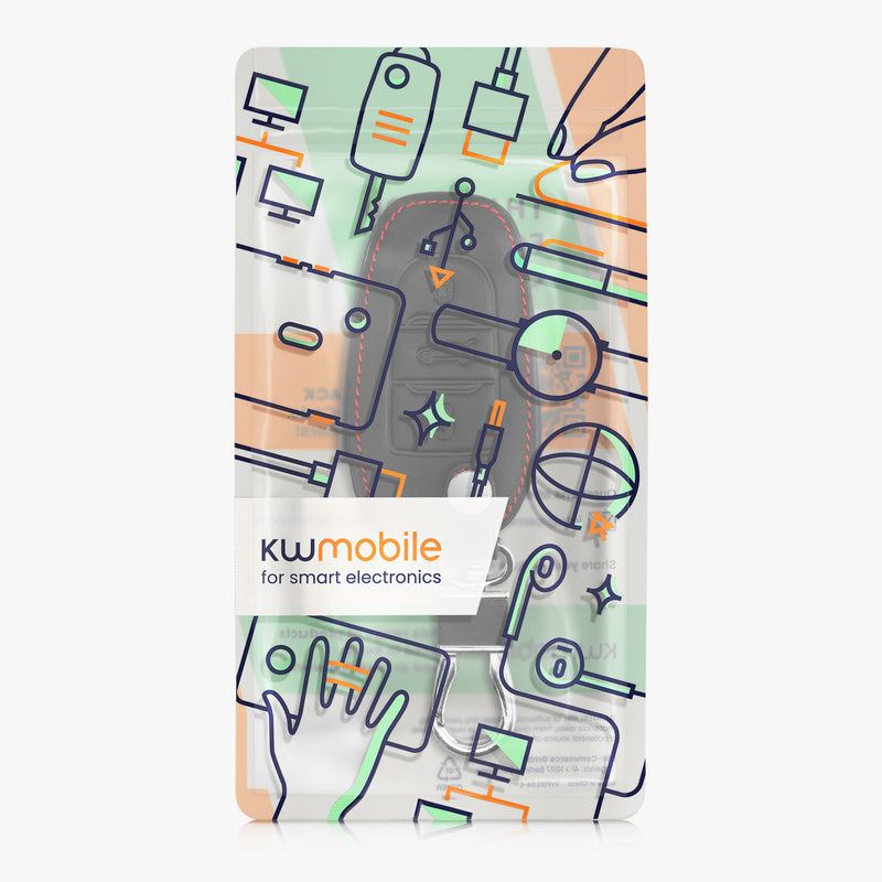 kwmobile Autoschlüssel Hülle kompatibel mit Peugeot Citroen 3-Tasten Smartkey Autoschlüssel (nur Keyless Go)