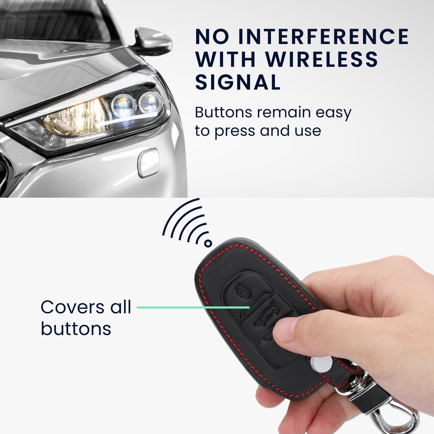 kwmobile Autoschlüssel Hülle kompatibel mit Peugeot Citroen 3-Tasten Smartkey Autoschlüssel (nur Keyless Go)