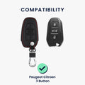 kwmobile Autoschlüssel Hülle kompatibel mit Peugeot Citroen 3-Tasten Smartkey Autoschlüssel (nur Keyless Go)