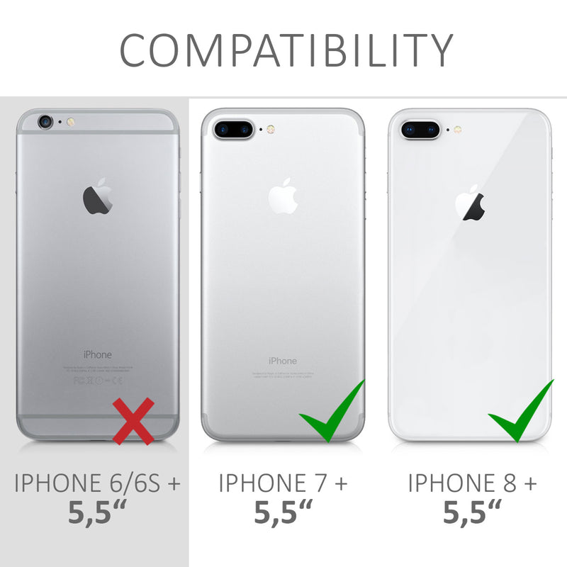 kwmobile Handyhülle für Apple iPhone 7 Plus / iPhone 8 Plus Hülle - Kabelloses Laden - Schutzhülle Cover