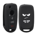 kwmobile Autoschlüssel Hülle kompatibel mit Fiat 4-Tasten Klapp Autoschlüssel Hülle - Schlüsselhülle Don't touch my Key