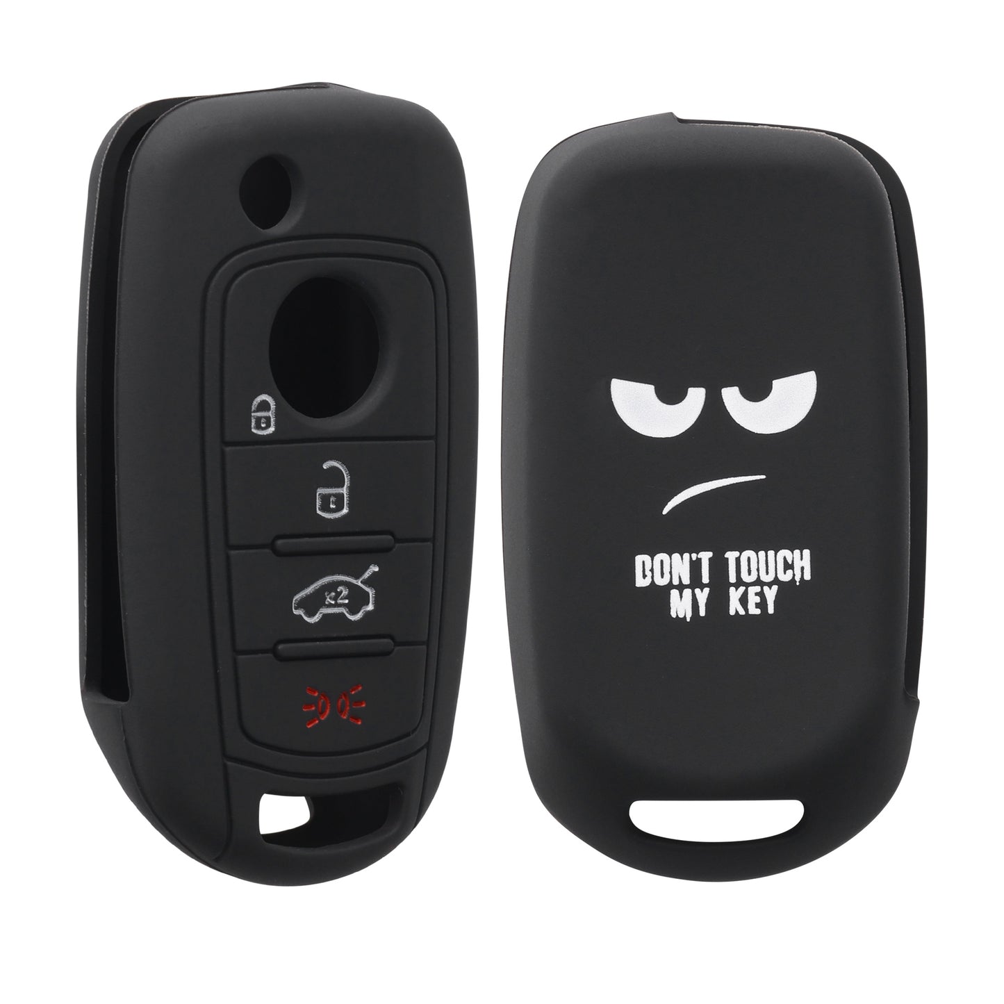kwmobile Autoschlüssel Hülle kompatibel mit Fiat 4-Tasten Klapp Autoschlüssel Hülle - Schlüsselhülle Don't touch my Key