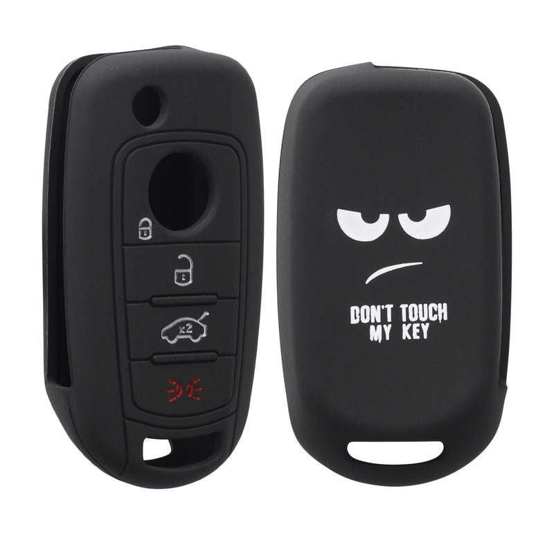 kwmobile Autoschlüssel Hülle kompatibel mit Fiat 4-Tasten Klapp Autoschlüssel Hülle - Schlüsselhülle Don't touch my Key