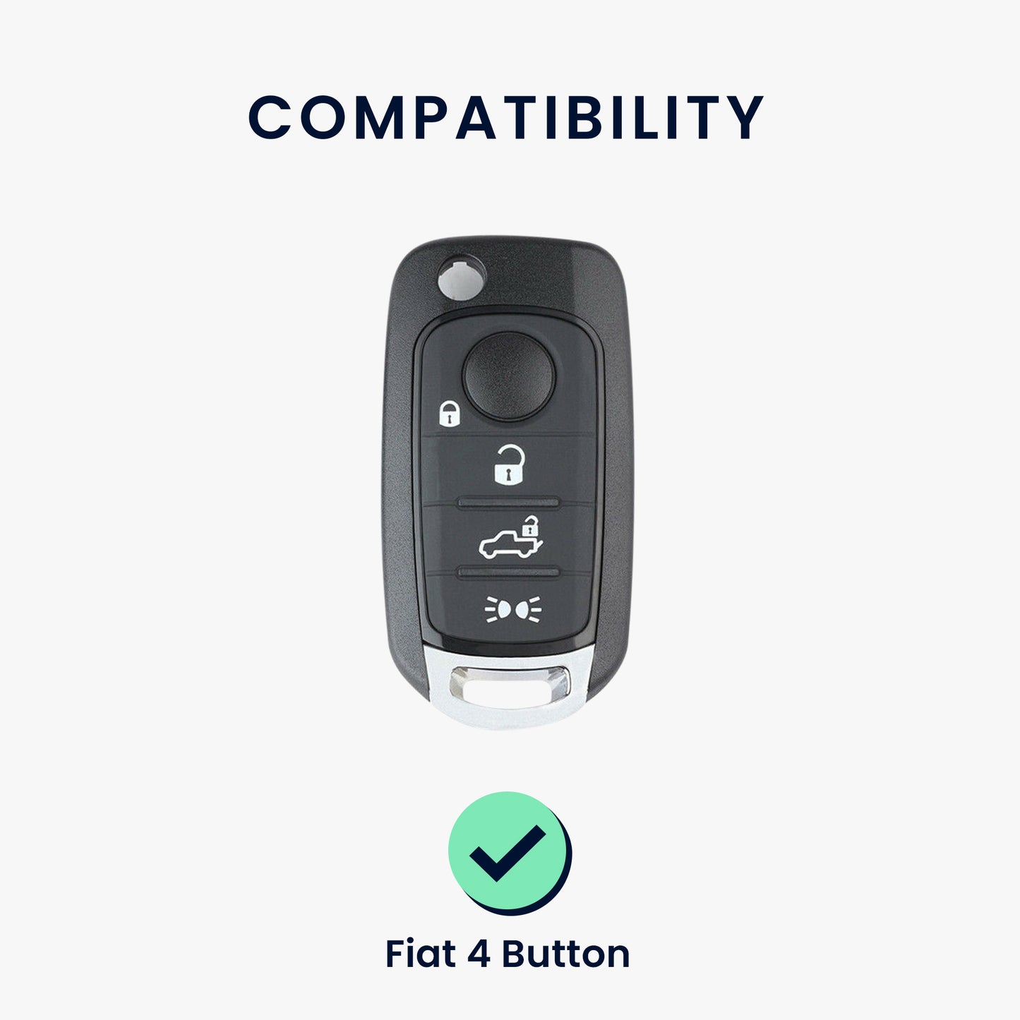 kwmobile Autoschlüssel Hülle kompatibel mit Fiat 4-Tasten Klapp Autoschlüssel Hülle - Schlüsselhülle Don't touch my Key