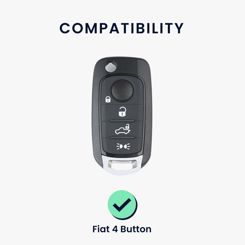 kwmobile Autoschlüssel Hülle kompatibel mit Fiat 4-Tasten Klapp Autoschlüssel Hülle - Schlüsselhülle Don't touch my Key