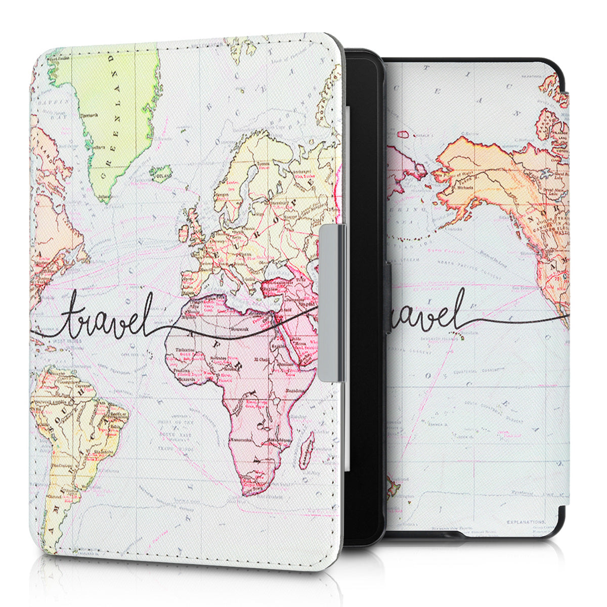 kwmobile Schutzhülle für Amazon Kindle Paperwhite Hülle - eReader Flip Case mit Auto Sleep Funktion - Mond Schwarz
